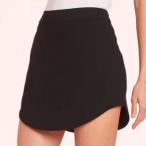 NWT Amanda Uprichard Tana Curved Hem Black Mini Skirt (Size XS)